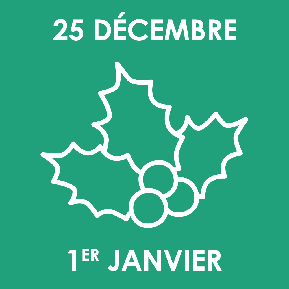 25 décembre & 1 janvier